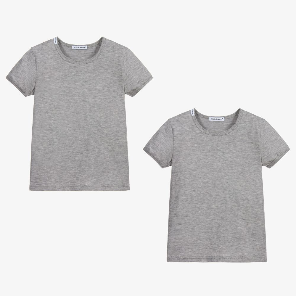 Dolce & Gabbana - T-shirt gris en coton (x 2) | Childrensalon
