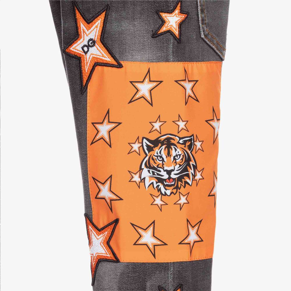 Dolce & Gabbana-Grey Denim Logo Jeans | Childrensalon Outlet