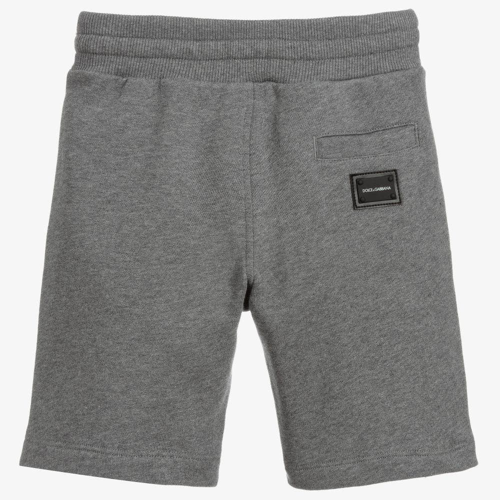 Dolce & Gabbana-Grey Jersey Logo Shorts | Childrensalon Outlet