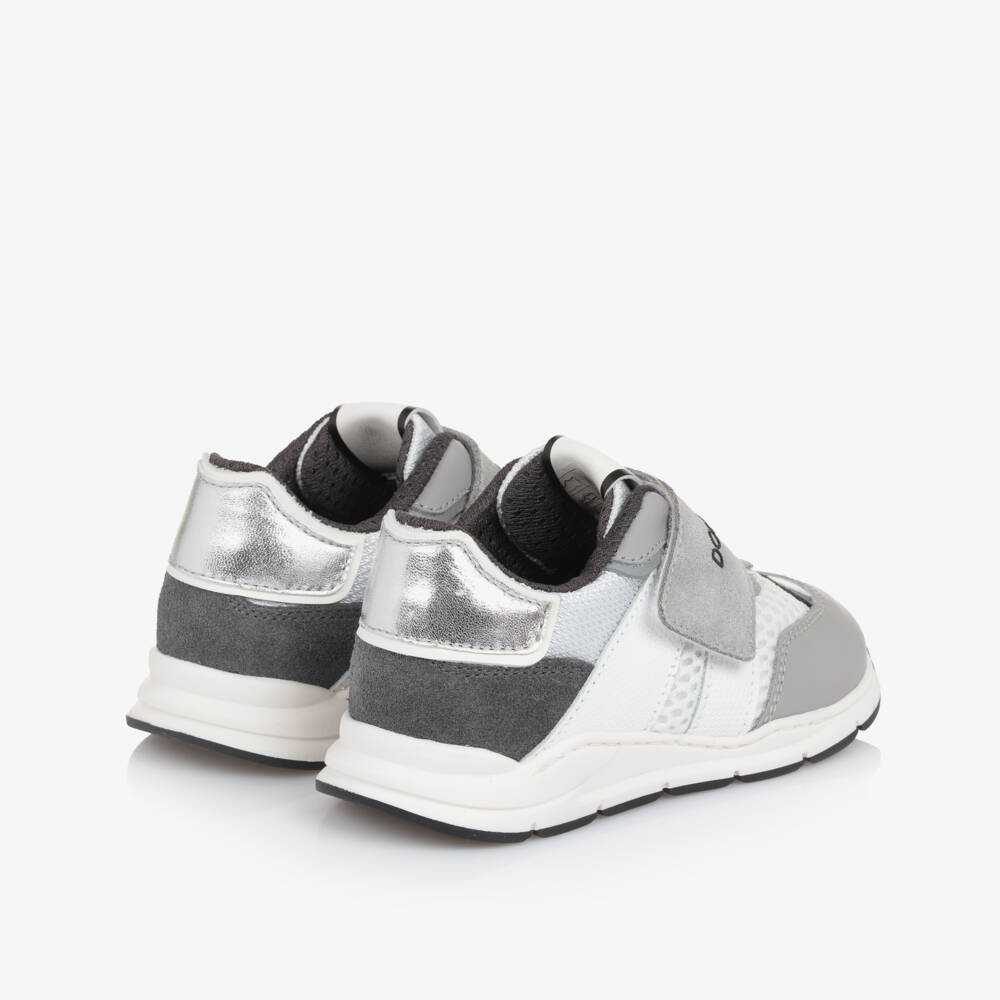 Dolce & Gabbana-Grey Leather & White Mesh Trainers | Childrensalon Outlet