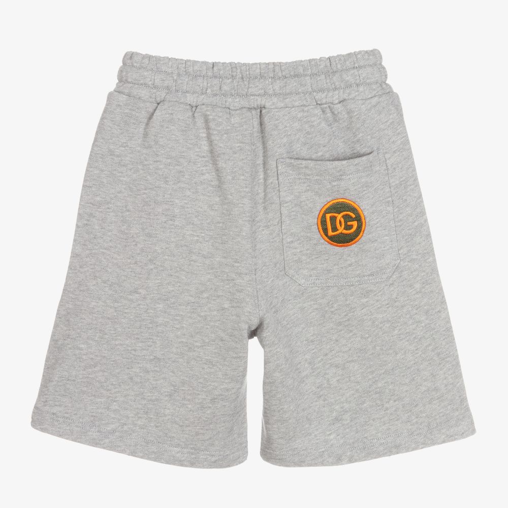 Dolce & Gabbana-Grey Patch Jersey Shorts | Childrensalon Outlet