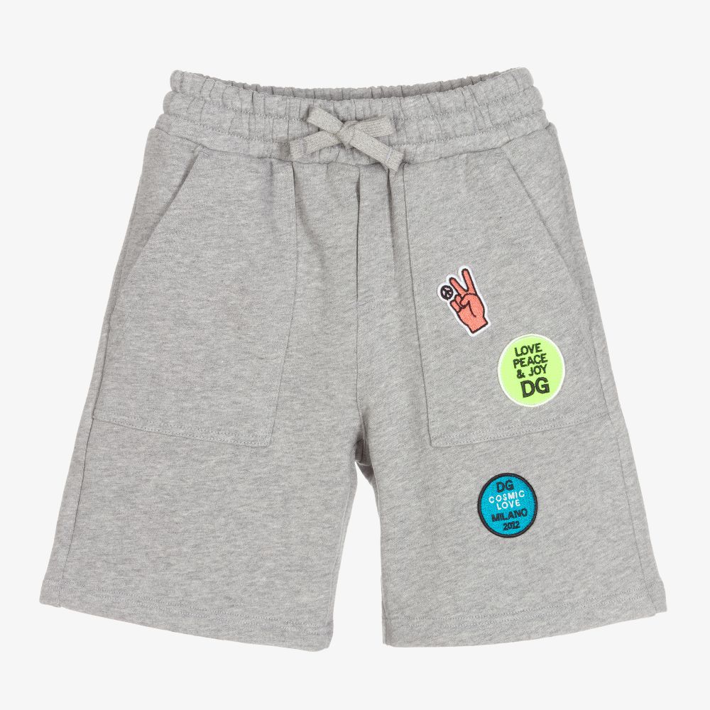 Dolce & Gabbana - Grey Patch Jersey Shorts | Childrensalon