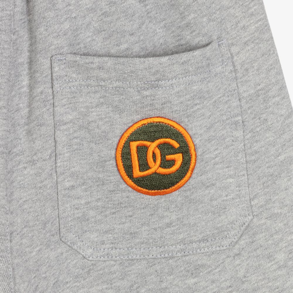 Dolce & Gabbana-Grey Patch Jersey Shorts | Childrensalon Outlet