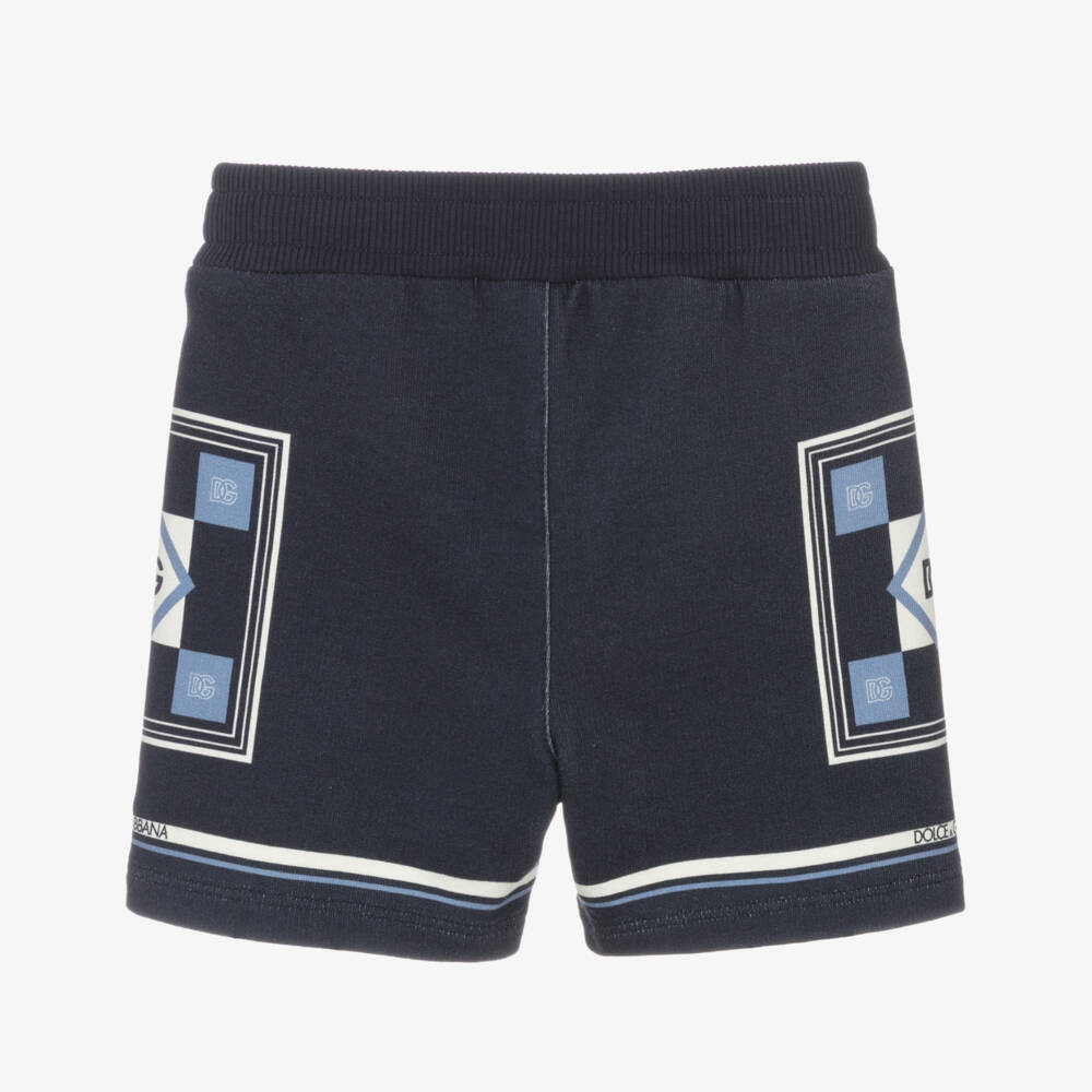 Dolce & Gabbana-Infant Boys Azure Patterned Cotton Shorts | Childrensalon Outlet
