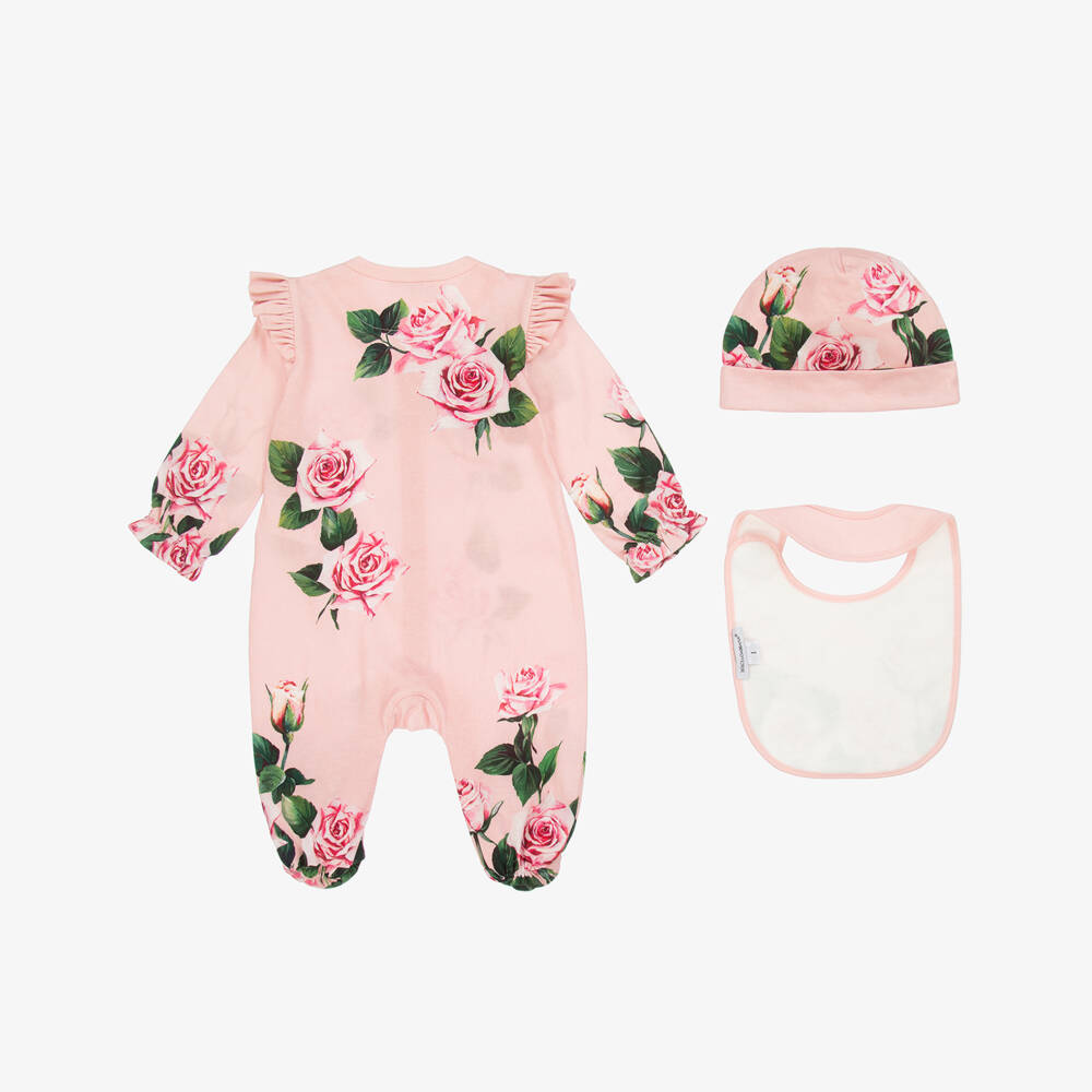 Dolce & Gabbana-Infant Rose Blossom Babysuit Ensemble | Childrensalon Outlet