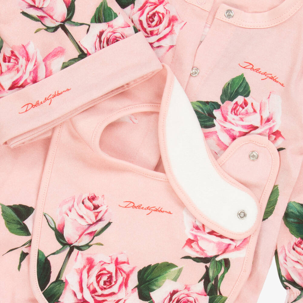 Dolce & Gabbana-Infant Rose Blossom Babysuit Ensemble | Childrensalon Outlet