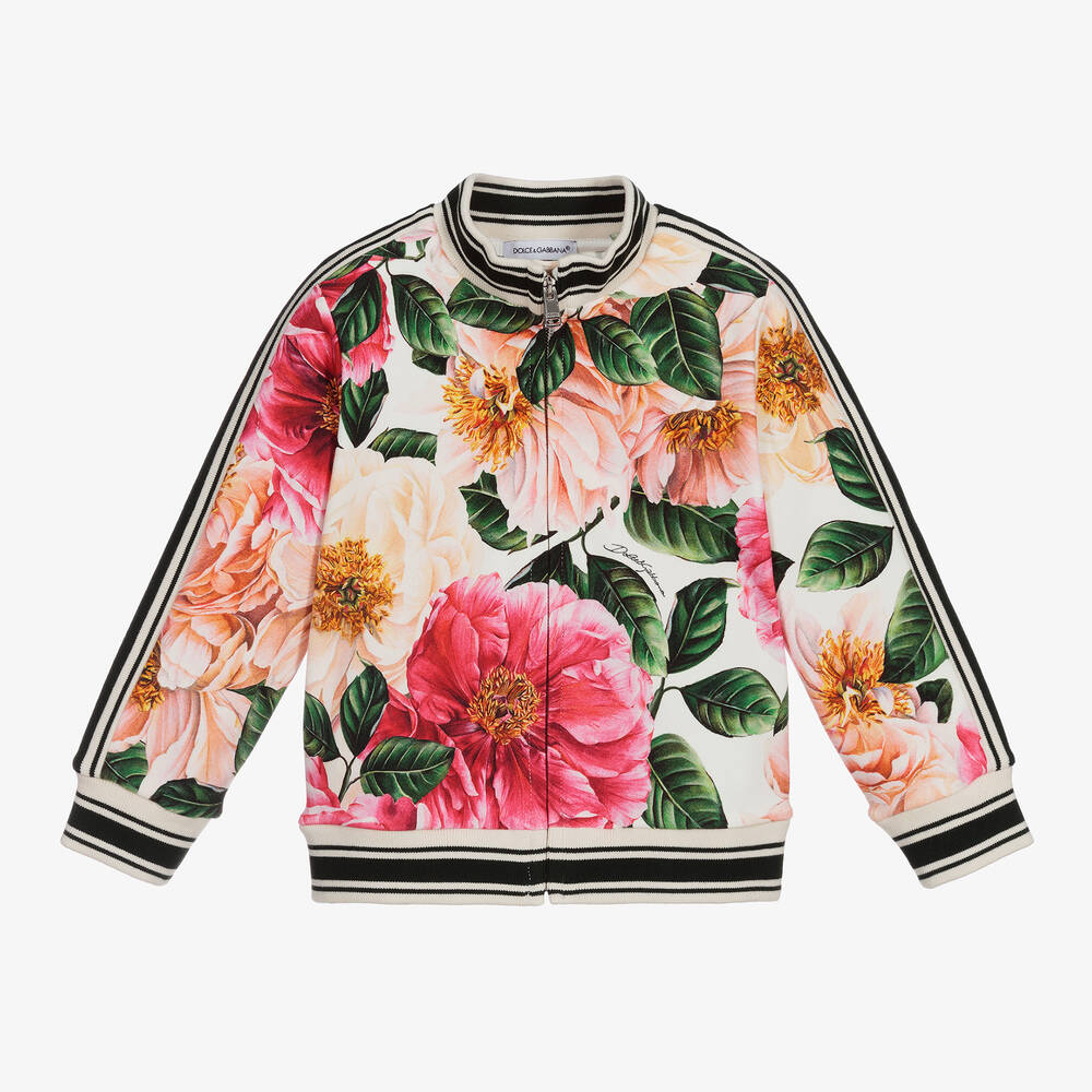 Dolce & Gabbana - Ivory Camellia Zip-Up Baby Top | Childrensalon