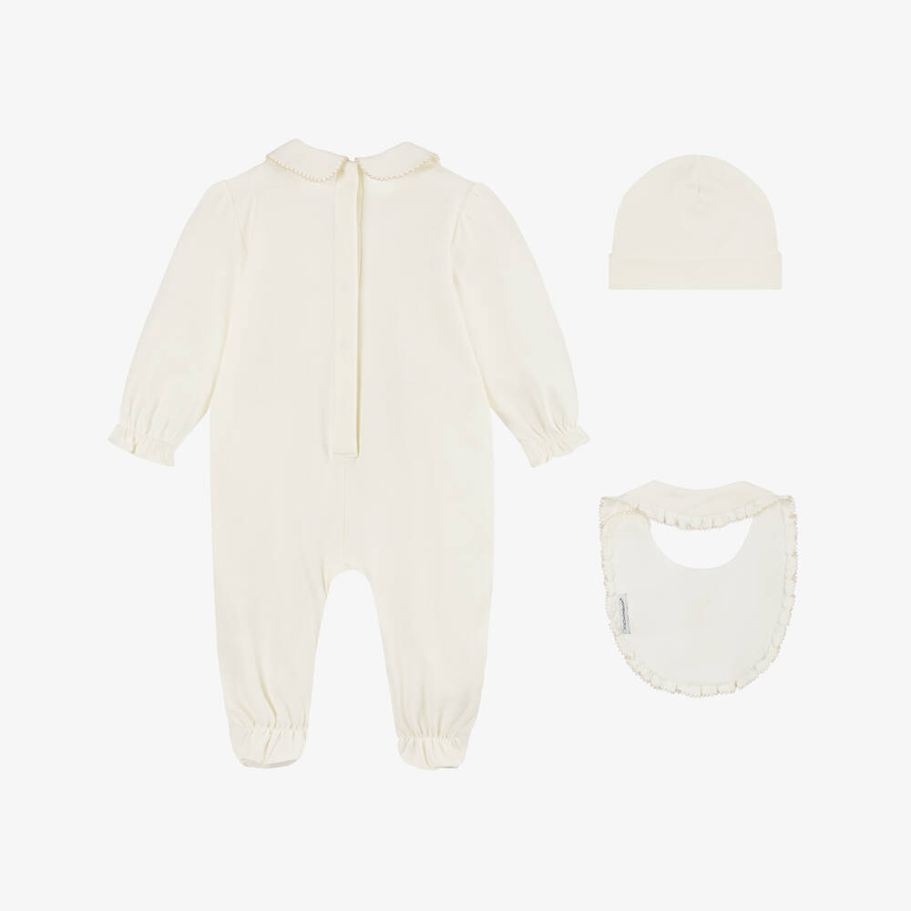 Dolce & Gabbana-Ivory Cotton Ruffle Babysuit Ensemble | Childrensalon Outlet