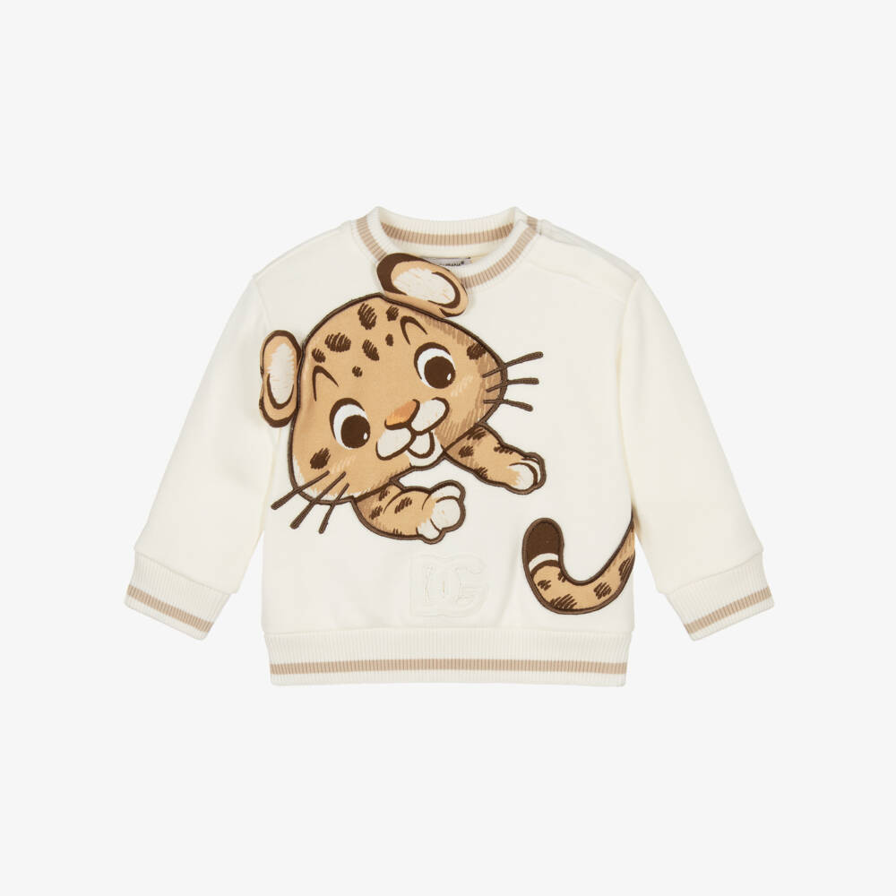 Dolce & Gabbana-Ivory Leopard Sweatshirt | Childrensalon Outlet