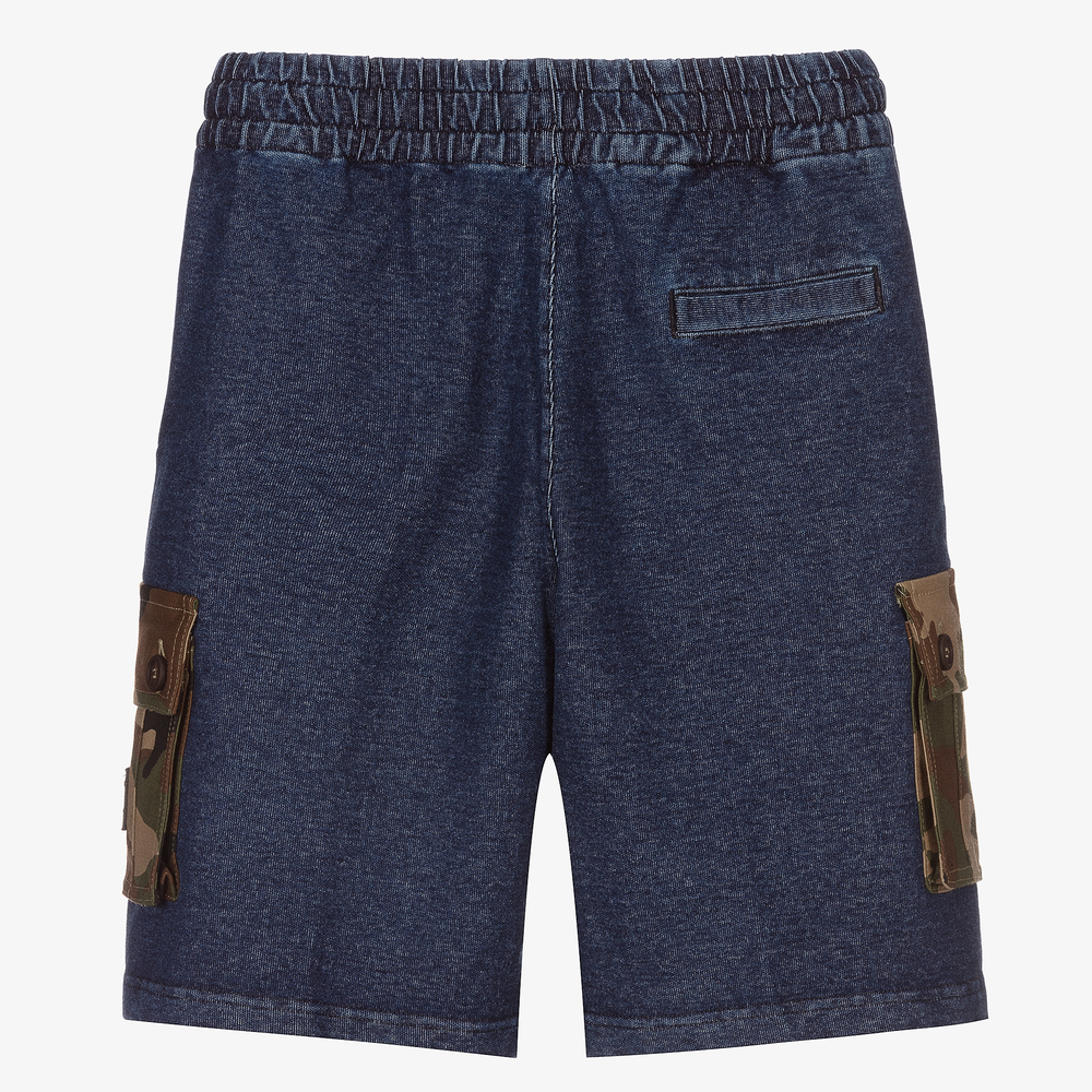 Dolce & Gabbana-Джинсовые шорты из джерси с камуфляжным принтом | Childrensalon Outlet