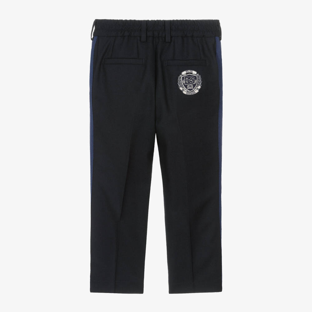 Dolce & Gabbana-Junior Boys Blue Wool Trousers | Childrensalon Outlet