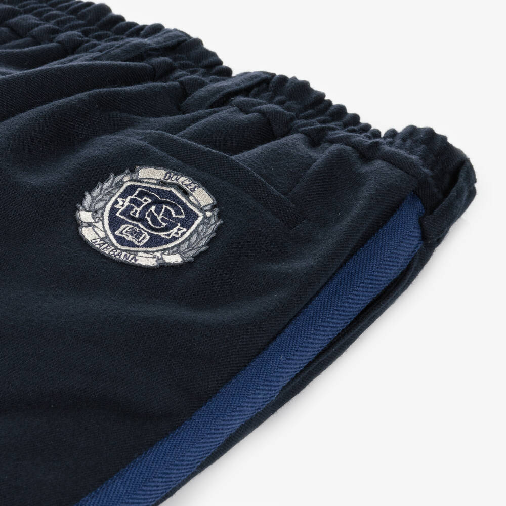 Dolce & Gabbana-Junior Boys Blue Wool Trousers | Childrensalon Outlet