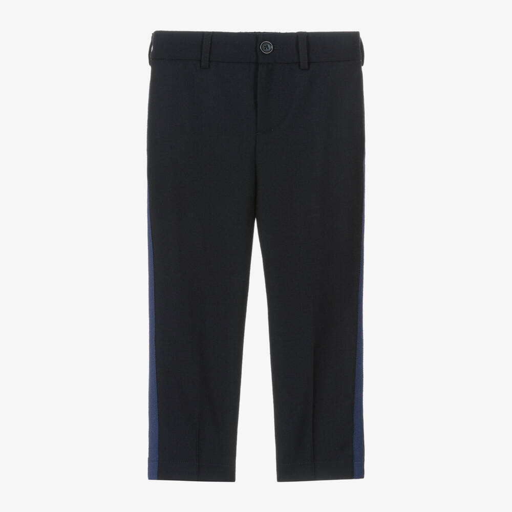 Dolce & Gabbana-Junior Boys Blue Wool Trousers | Childrensalon Outlet