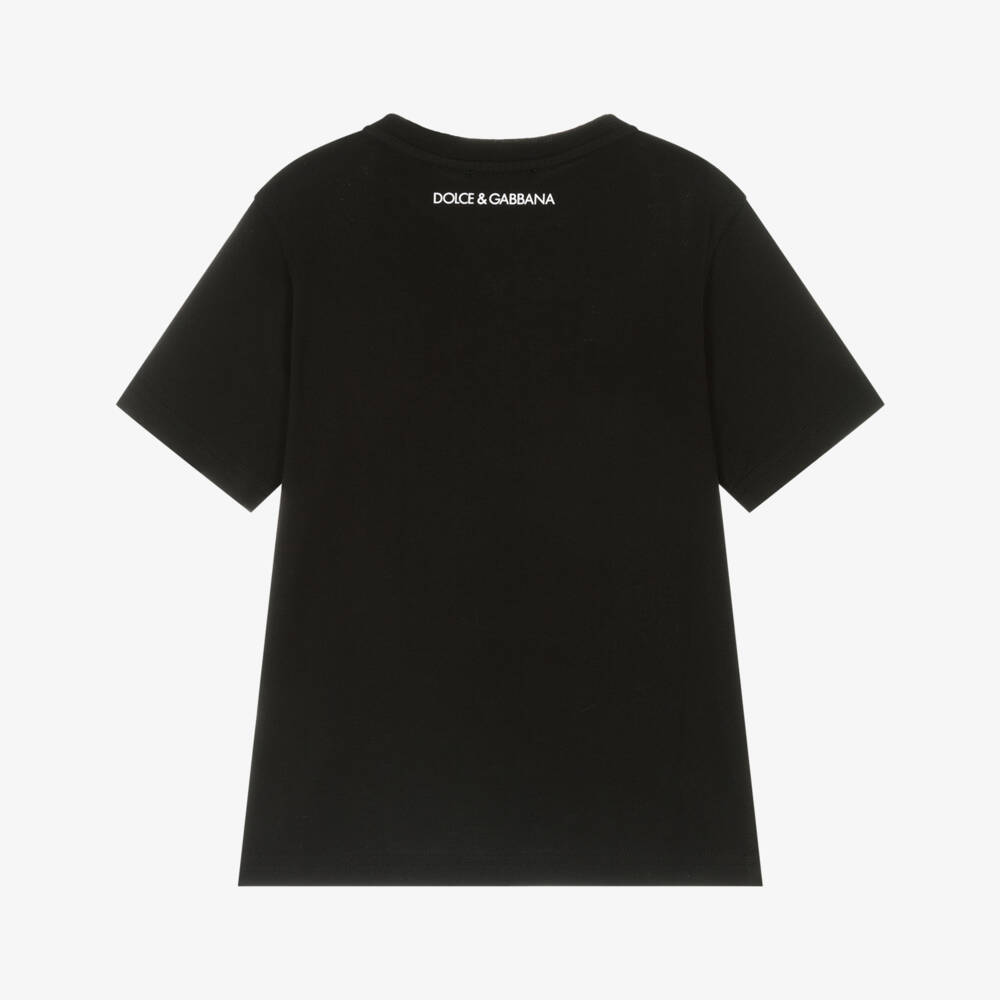 Dolce & Gabbana-Junior Boys Bold Black Tee | Childrensalon Outlet