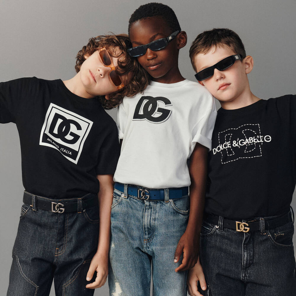 Dolce & Gabbana-Junior Boys Bold Black Tee | Childrensalon Outlet