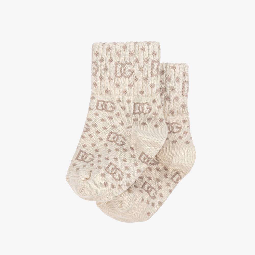 Dolce & Gabbana-Little Boys Beige Cotton Blend Socks | Childrensalon Outlet