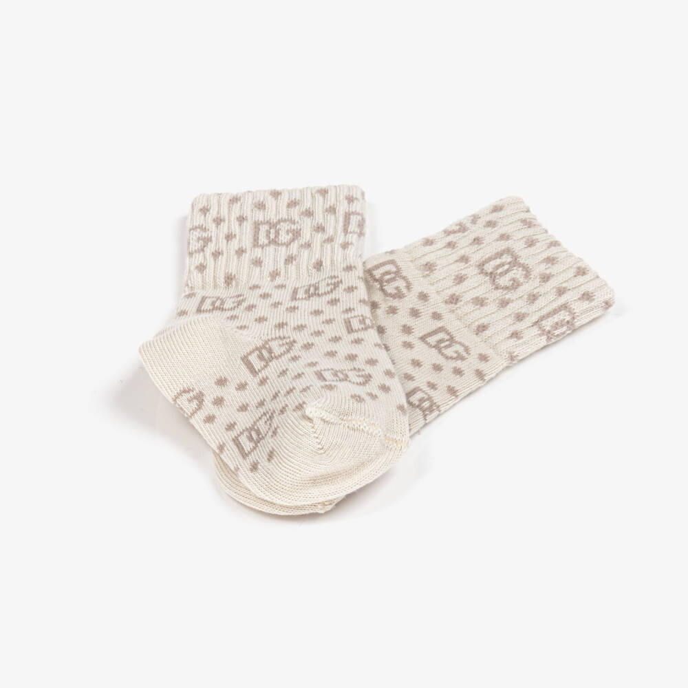 Dolce & Gabbana-Little Boys Beige Cotton Blend Socks | Childrensalon Outlet