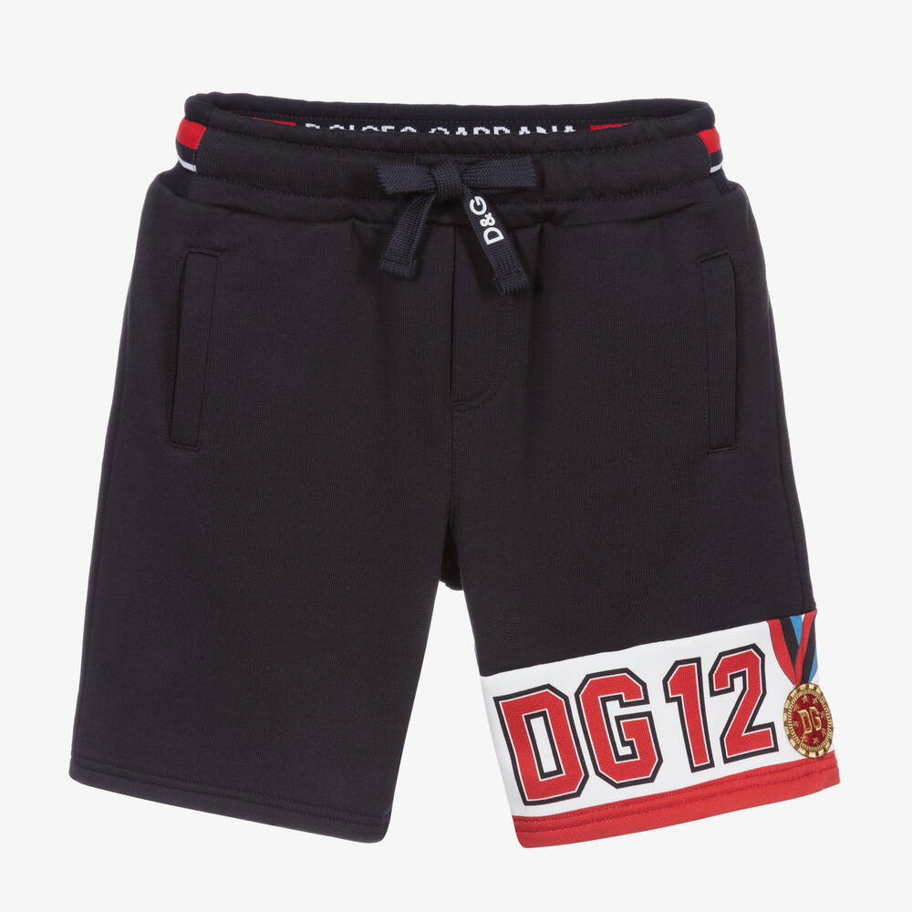 Dolce & Gabbana - Navy Blue Jersey Logo Shorts | Childrensalon