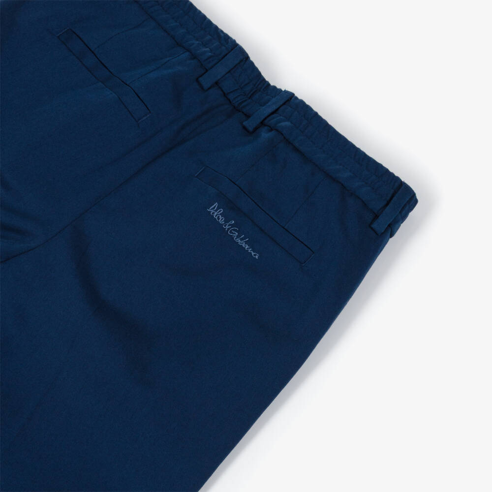 Dolce & Gabbana-بنطلون قطني مرن للأولاد بلون كحلي | Childrensalon Outlet