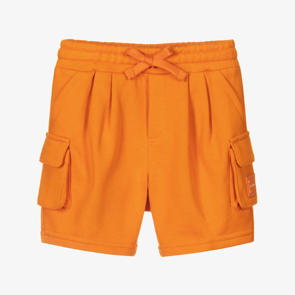 Dolce & Gabbana - شورت كارغو قطن لون برتقالي فاقع للمواليد | Childrensalon