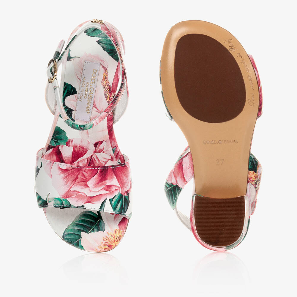 Dolce & Gabbana-Pink Camellia Sandals | Childrensalon Outlet