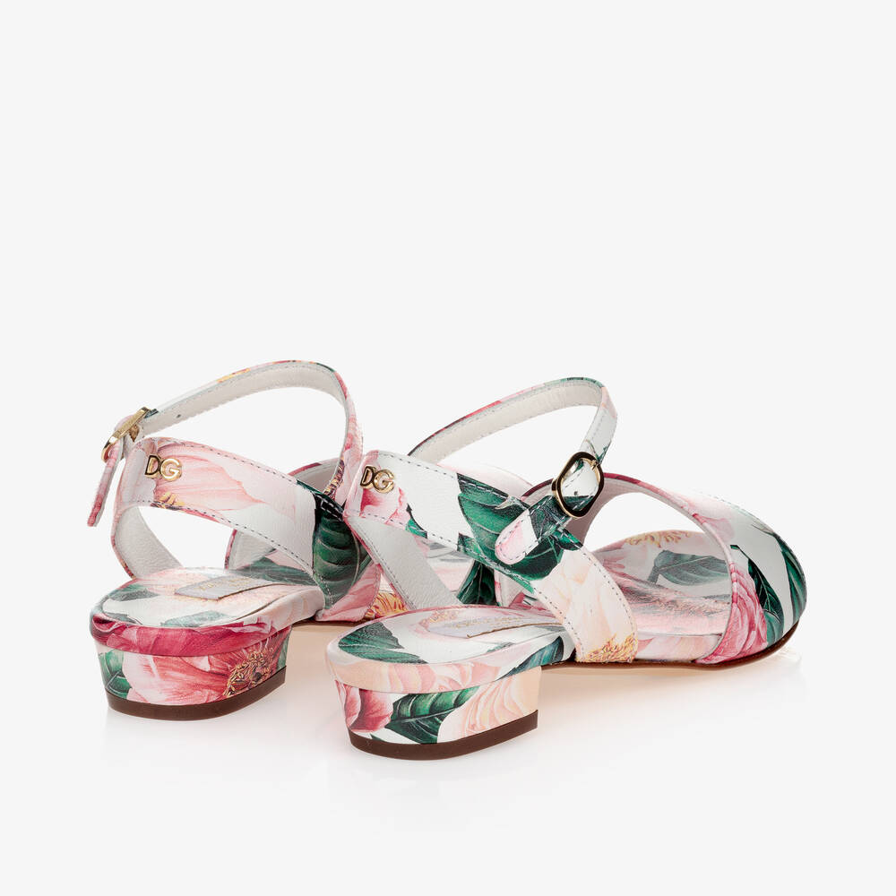 Dolce & Gabbana-Pink Camellia Sandals | Childrensalon Outlet