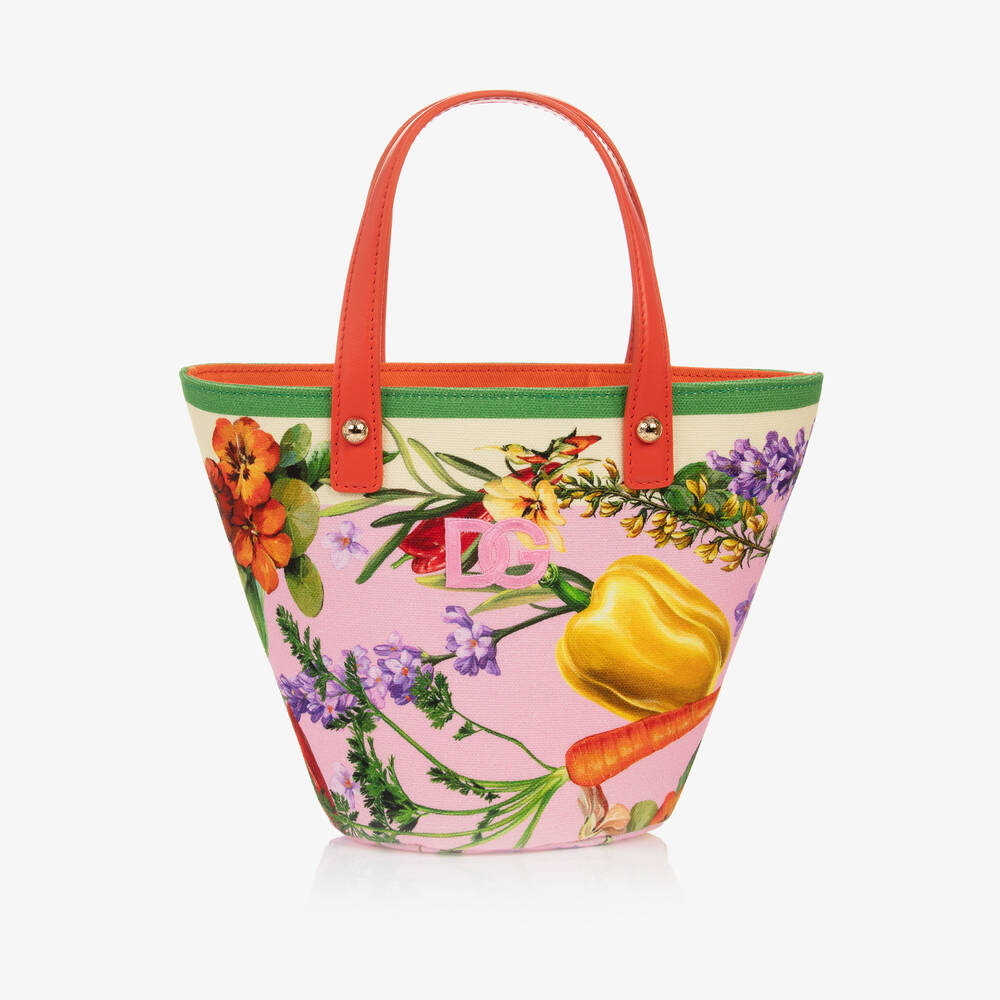 Dolce & Gabbana - Pink Farmer Print Canvas Bag (23cm) | Childrensalon