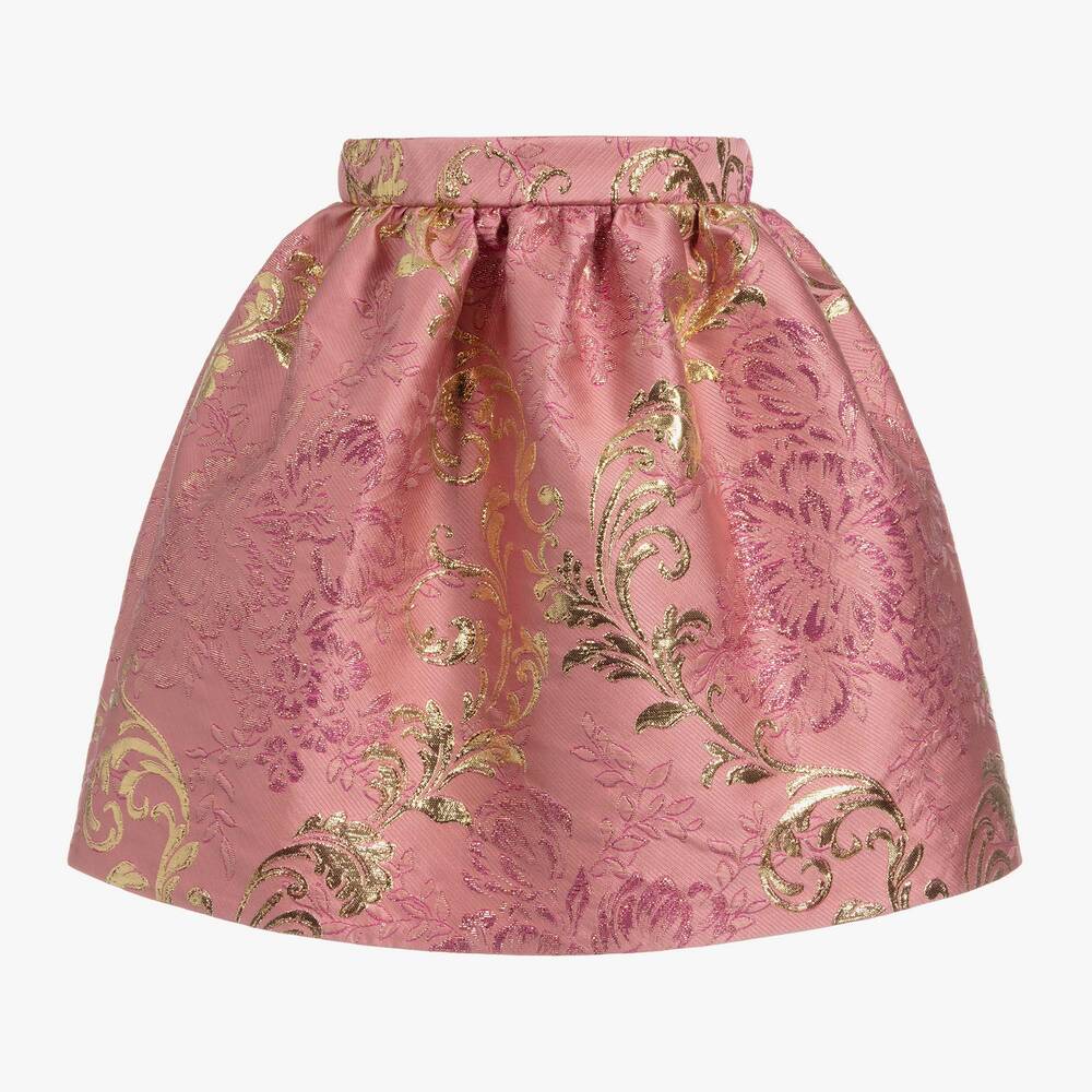 Dolce & Gabbana - Pink & Gold Brocade Skirt  | Childrensalon