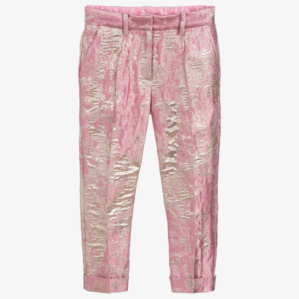 Dolce & Gabbana - Pink & Gold Silk Trousers | Childrensalon