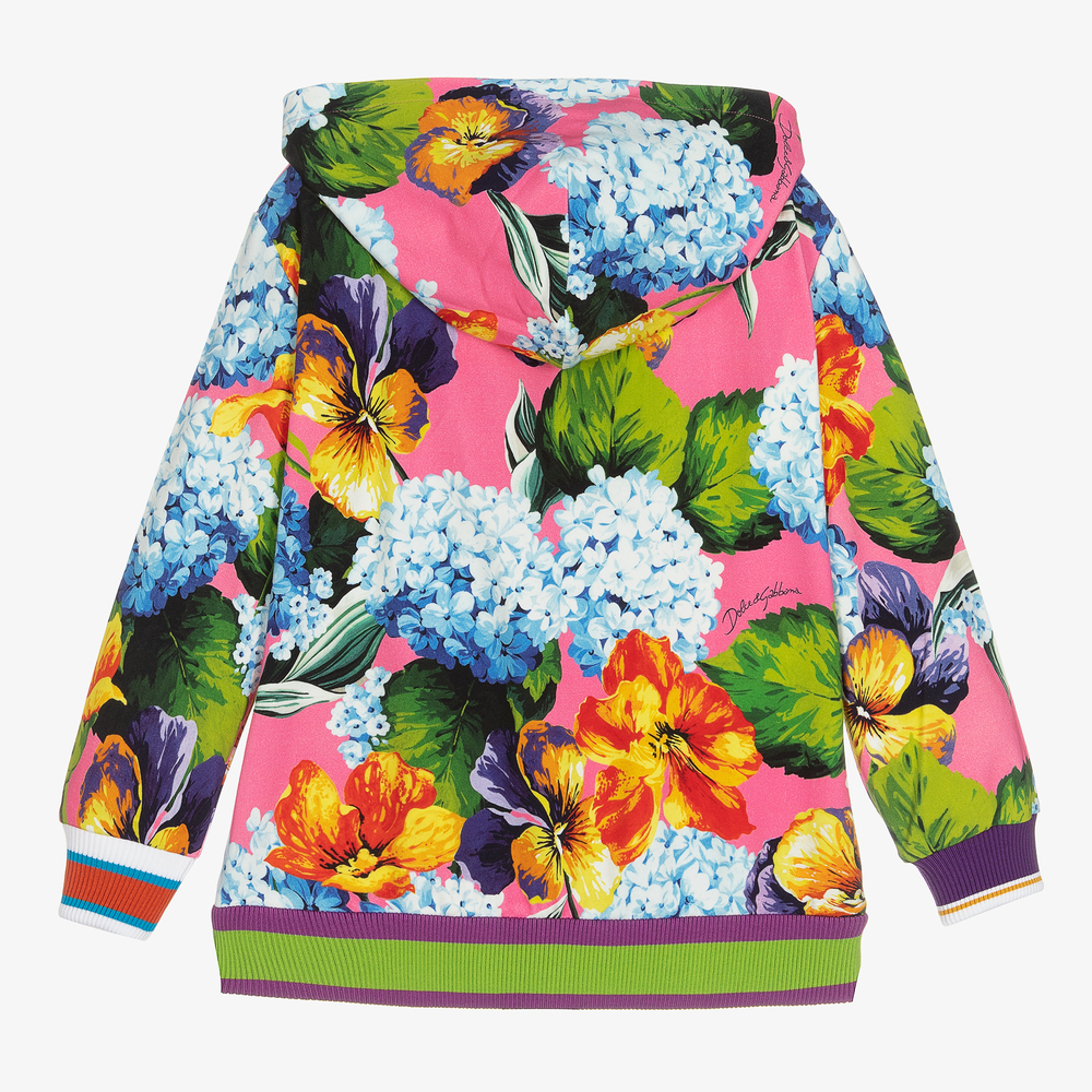 Dolce & Gabbana-Pink Hydrangea Zip-Up Top | Childrensalon Outlet