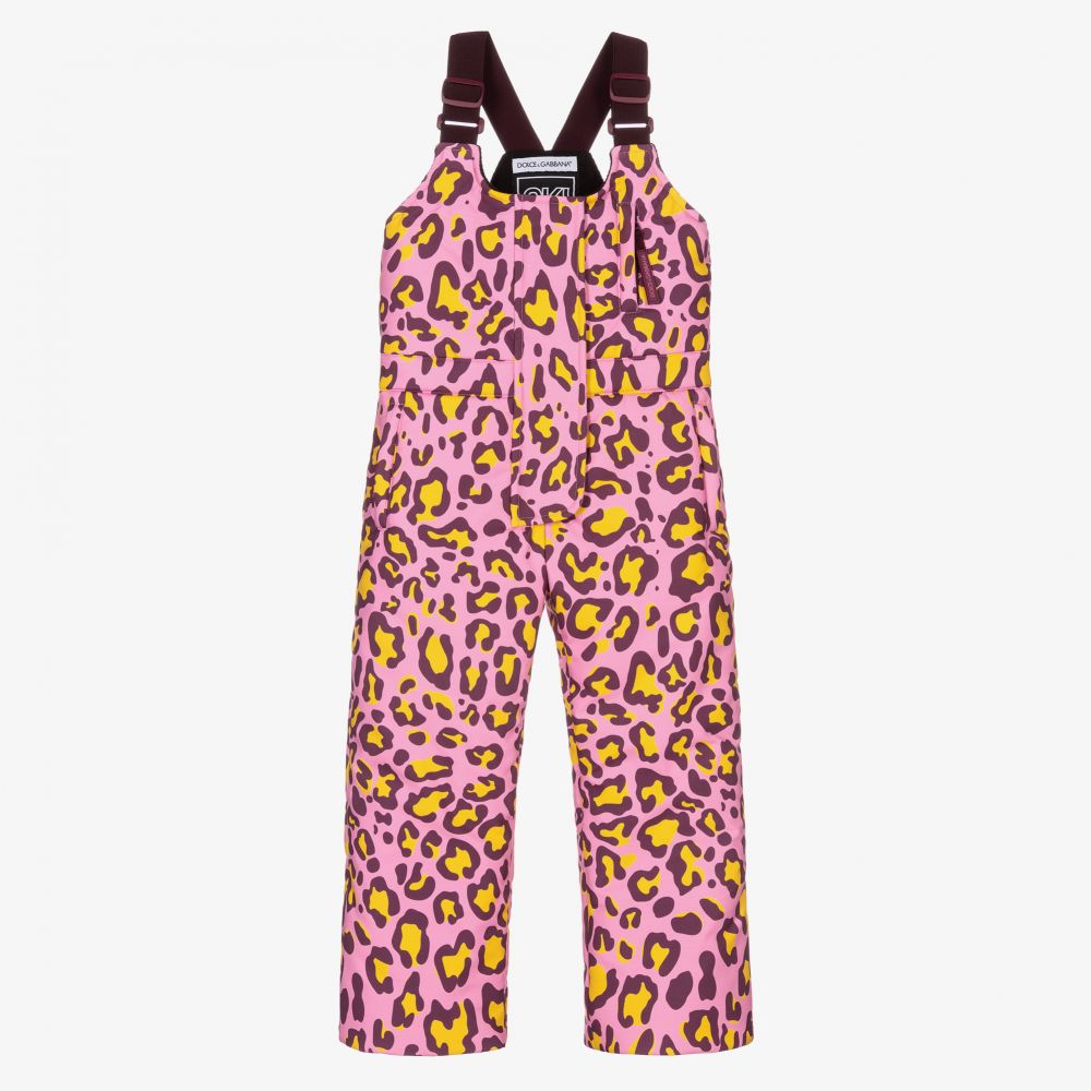 Dolce & Gabbana - Pink Leopard Print Salopettes | Childrensalon