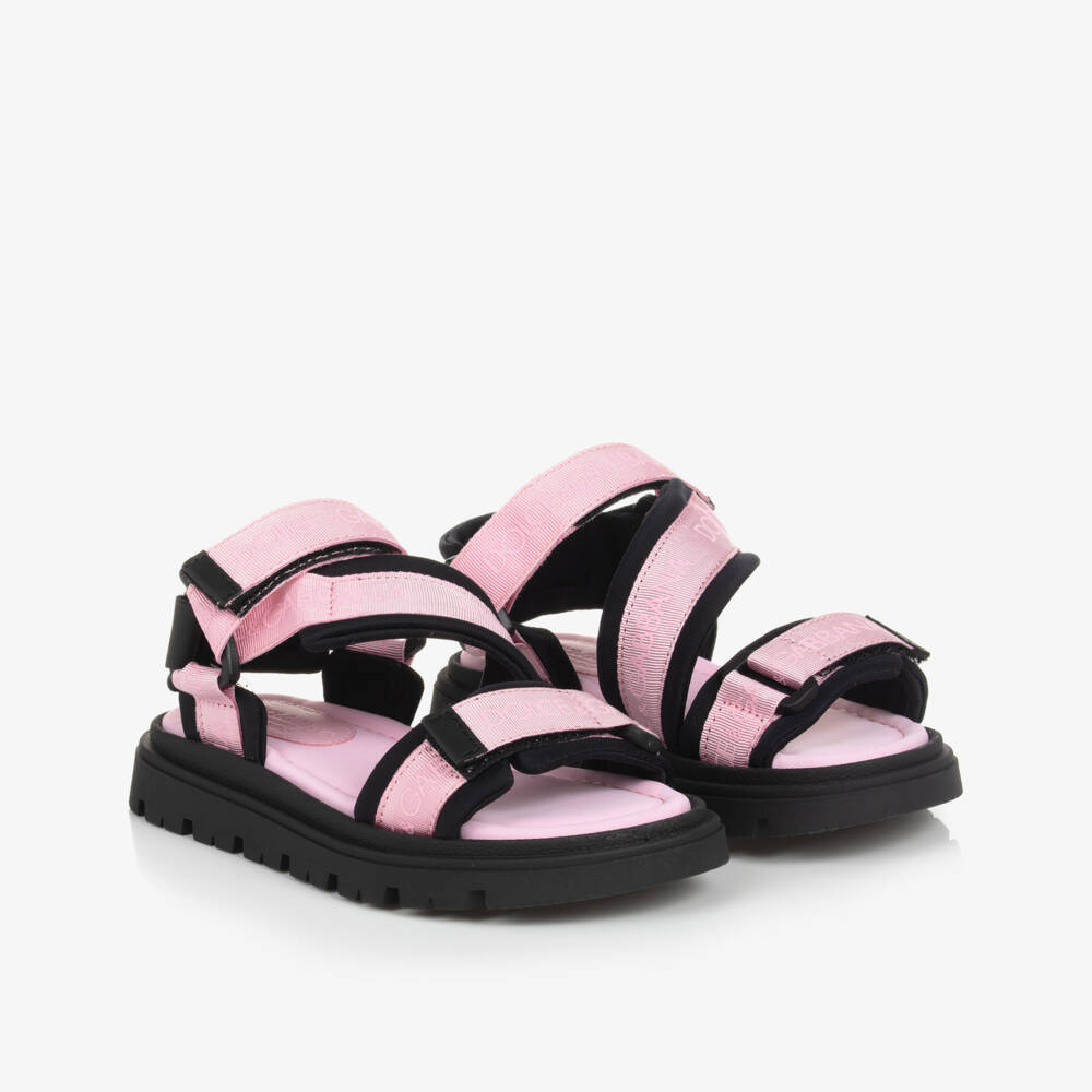 Dolce & Gabbana-Pink Velcro Strap Sandals | Childrensalon Outlet