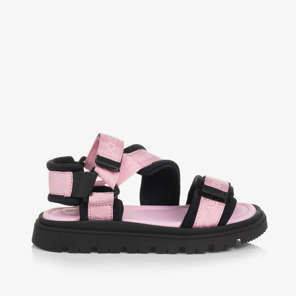 Dolce & Gabbana-Pink Velcro Strap Sandals | Childrensalon Outlet