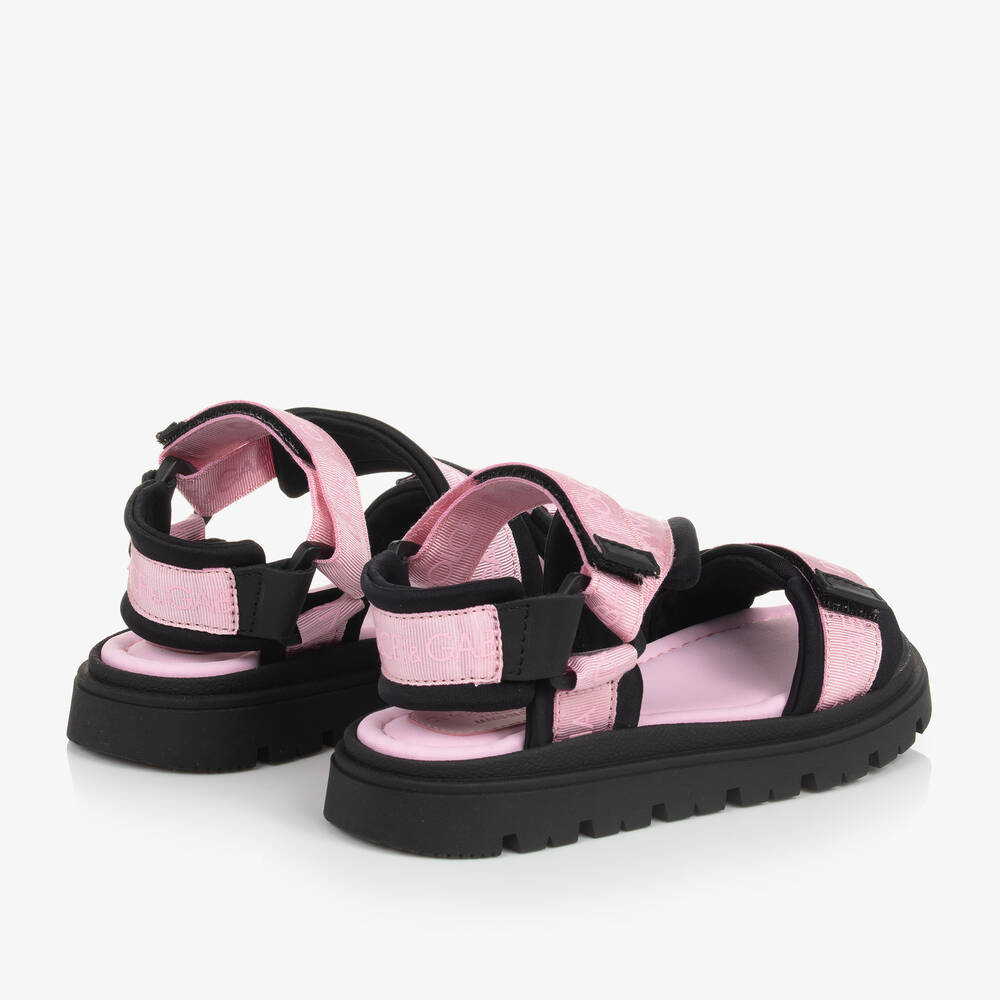 Dolce & Gabbana-Pink Velcro Strap Sandals | Childrensalon Outlet