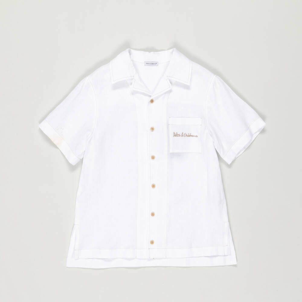 Dolce & Gabbana-Preloved Boys Crisp Linen Riviera Shirt (8 years) | Childrensalon Outlet