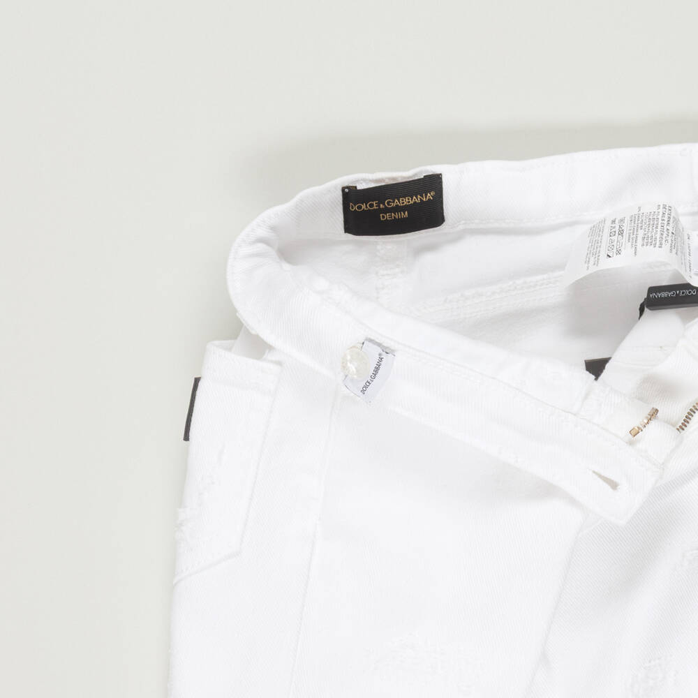 Dolce & Gabbana-Preloved Girls White Distressed Denim Jeans (4 years) | Childrensalon Outlet