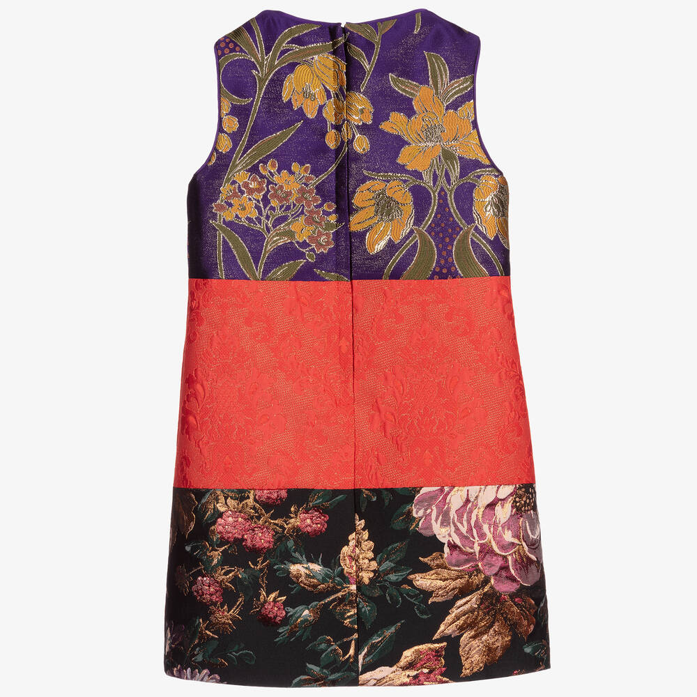 Dolce & Gabbana-Фиолетово-красное платье из парчи | Childrensalon Outlet