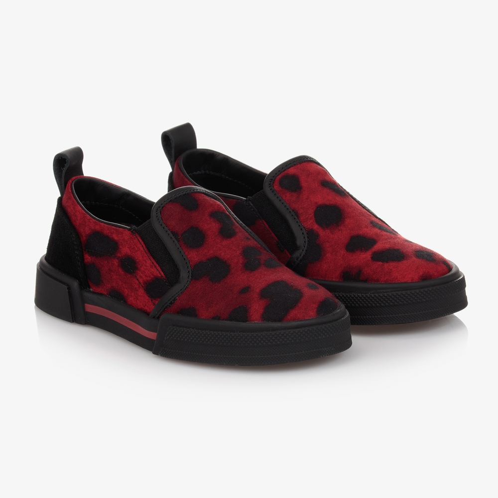 Dolce Gabbana Red Black Slip On Shoes Childrensalon Outlet