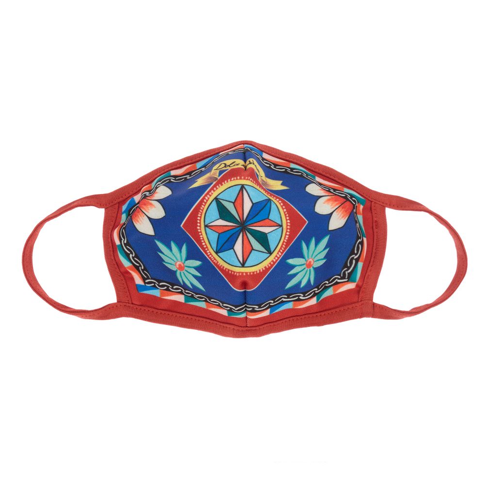 Dolce Gabbana Red Blue Carretto Face Mask Childrensalon Outlet