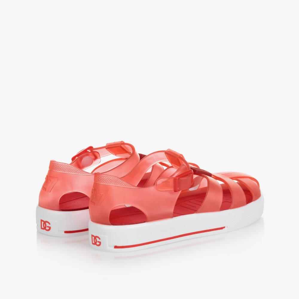 Dolce & Gabbana-Red DG Jelly Shoes | Childrensalon Outlet