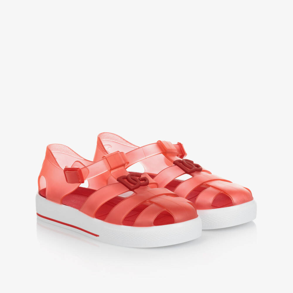 Dolce & Gabbana-Red DG Jelly Shoes | Childrensalon Outlet