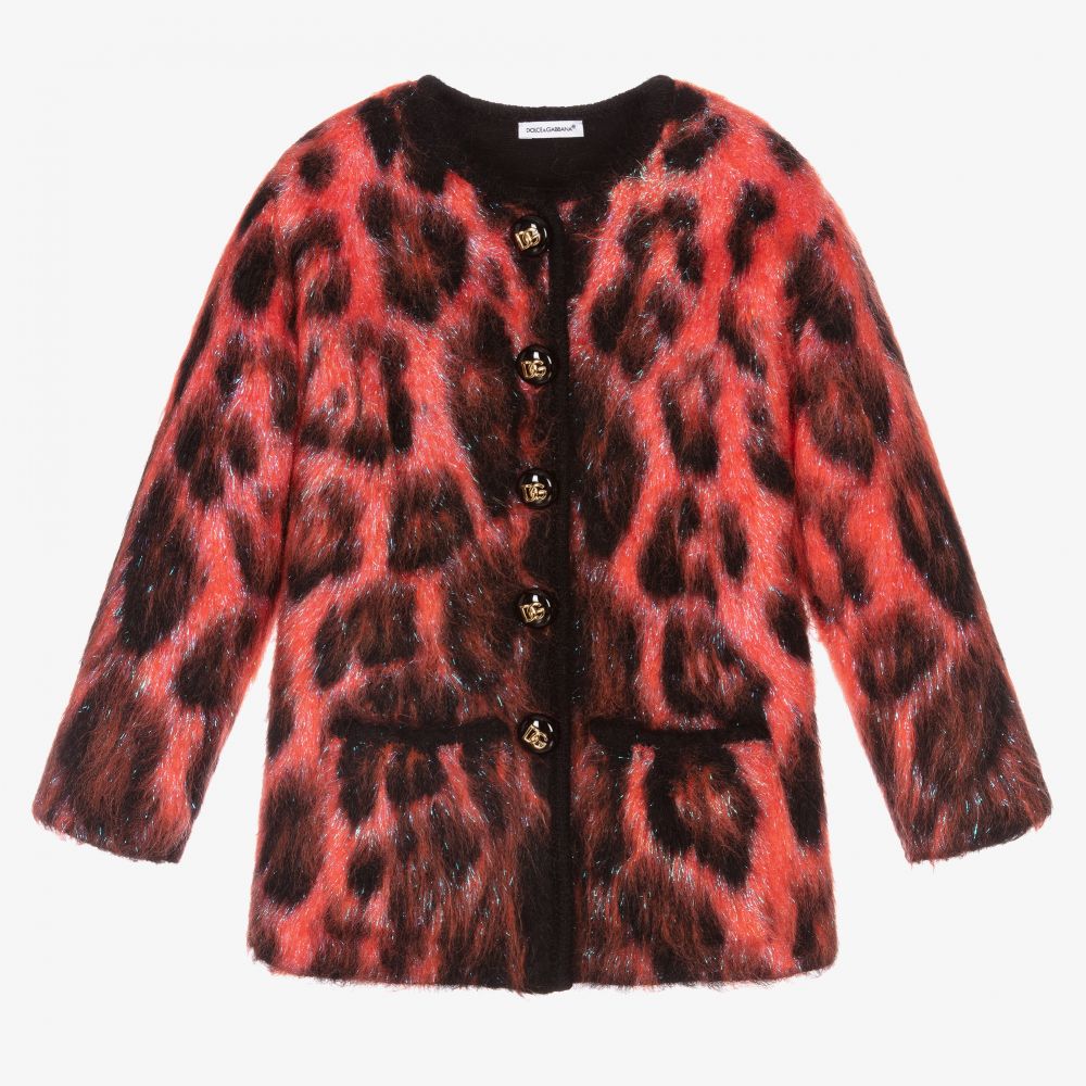 Dolce Gabbana Red Mohair Wool Cardigan Childrensalon Outlet