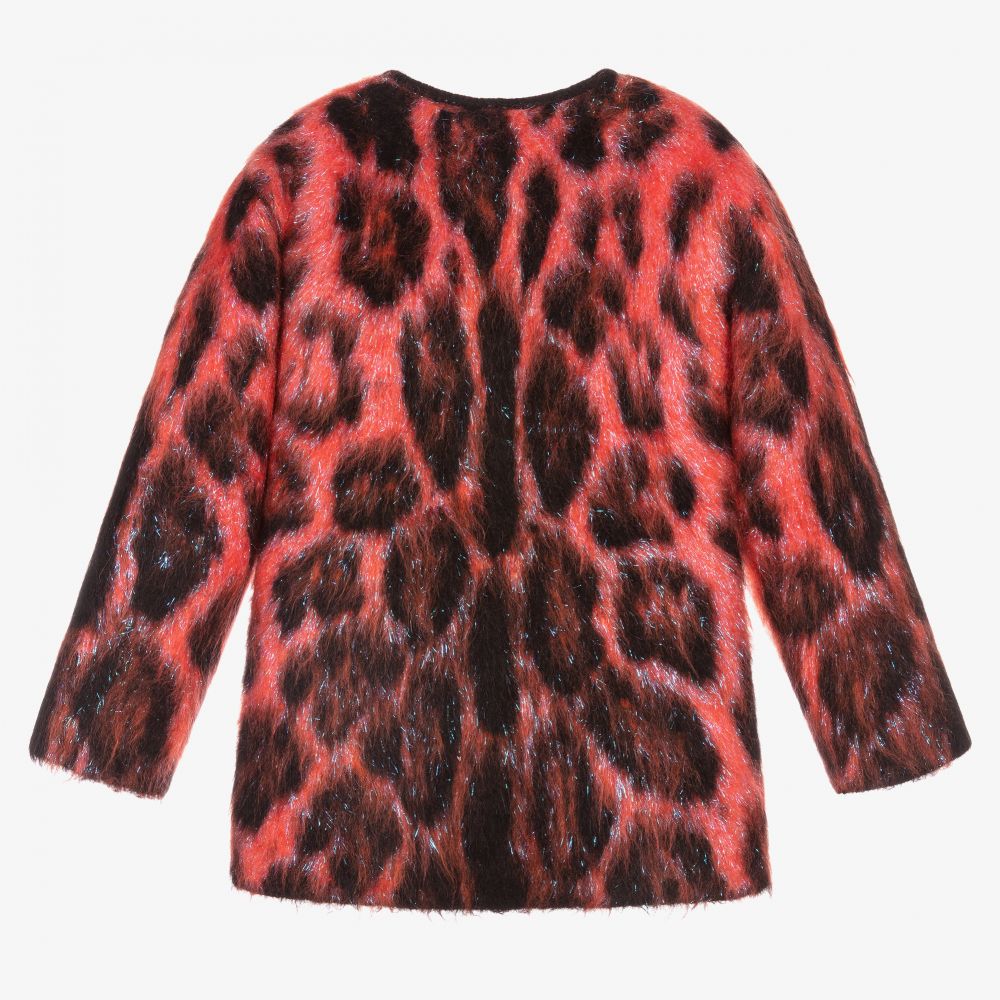 Dolce & Gabbana-كارديغان مزيج صوف موهير محبوك لون أحمر للبنات | Childrensalon Outlet