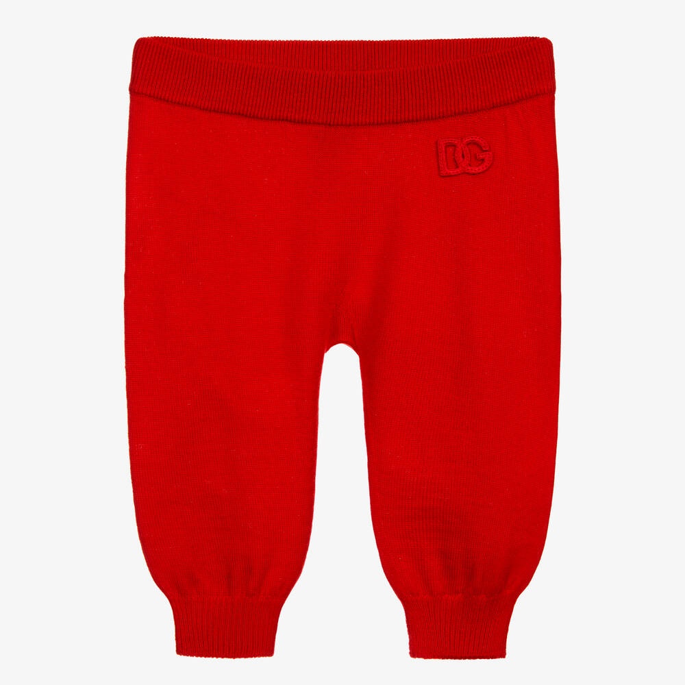 Dolce & Gabbana - Красные шерстяные спортивные брюки для малышей | Childrensalon