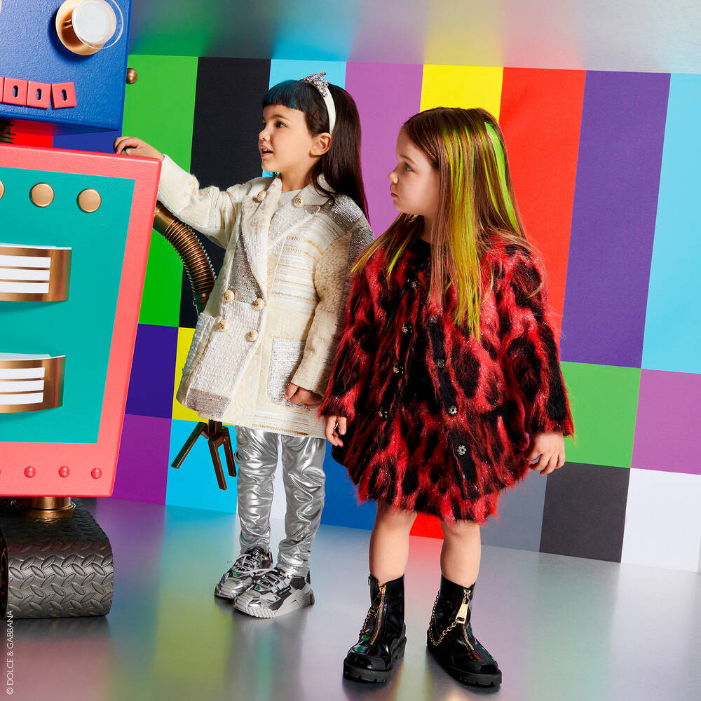 Dolce & Gabbana-Серебристые легинсы из вискозы | Childrensalon Outlet