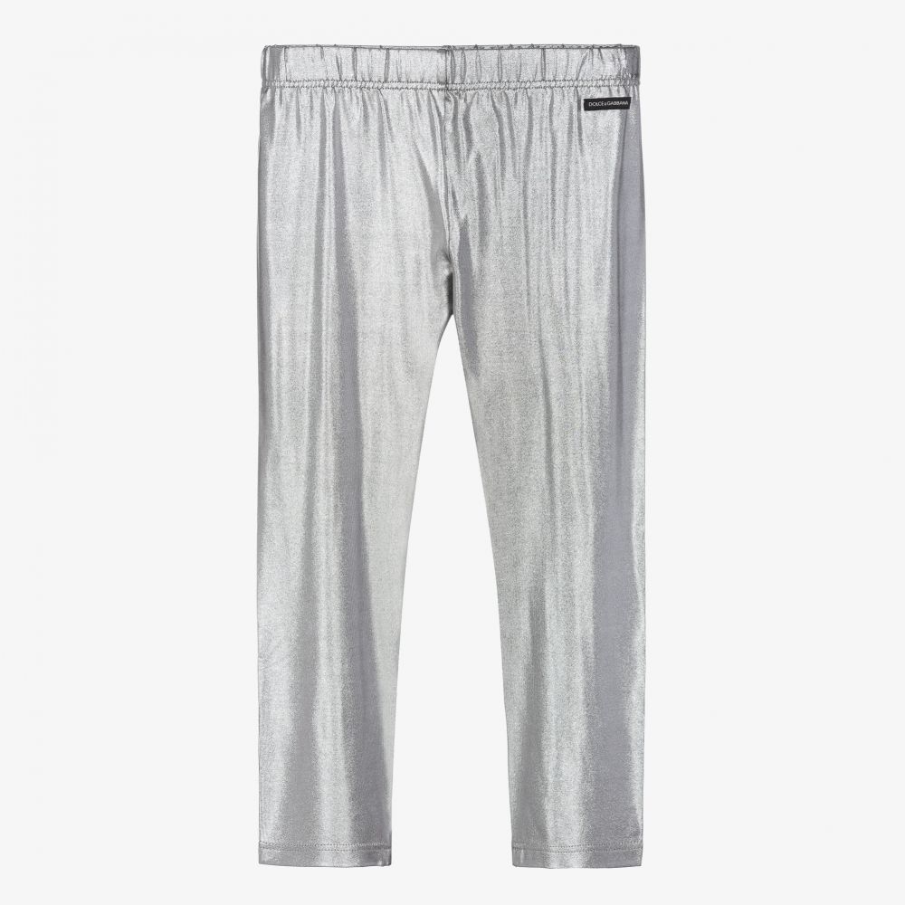 Dolce & Gabbana - Silver Viscose Leggings | Childrensalon