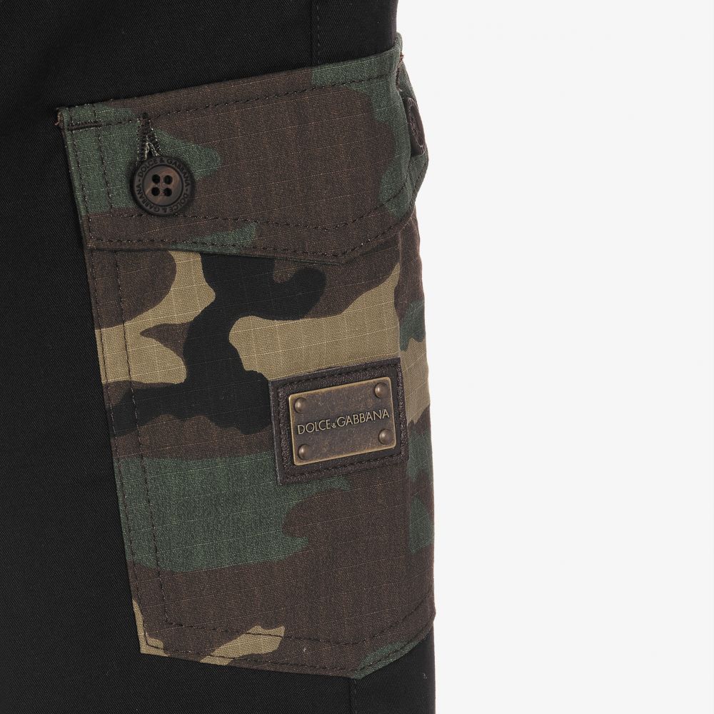 Dolce & Gabbana-Teen Black Camouflage Joggers | Childrensalon Outlet
