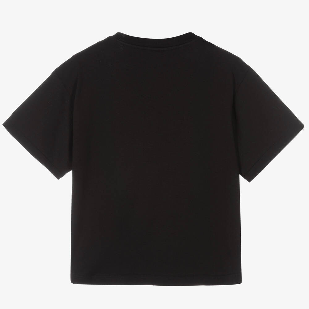 Dolce & Gabbana-Teen Black Crystals T-Shirt | Childrensalon Outlet