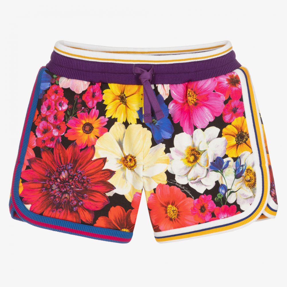 Dolce & Gabbana-Черные шорты DG с цветами для подростков | Childrensalon Outlet