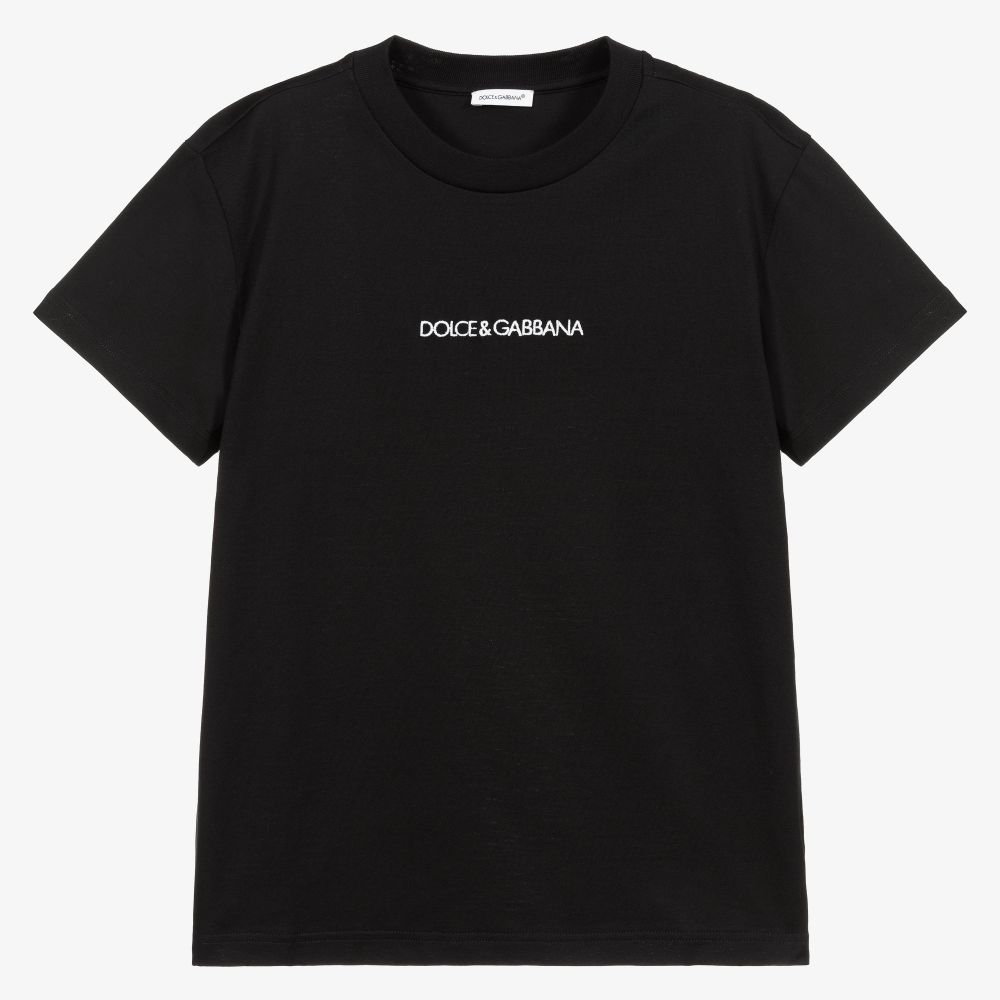 Dolce & Gabbana - Teen Black Logo T-Shirt | Childrensalon